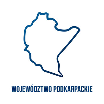 Podkarpackie Voivodeship (Województwo podkarpackie) outline isolated map