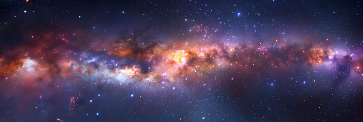 Fototapeta na wymiar Ineffable Grandeur: The Luminous Wonders of the Milky Way Galaxy from Outer Space