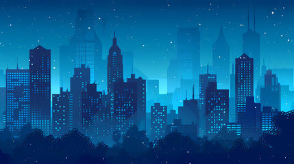 Night over the city background with a beautiful skyline - obrazy, fototapety, plakaty