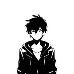 Young man anime style character vector illustration design.