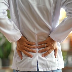a healthcare worker with a painful back