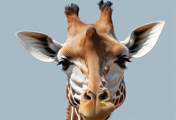 Close up head of Giraffe in Bright Colours 