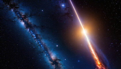 Comet on the planet Earth orbit