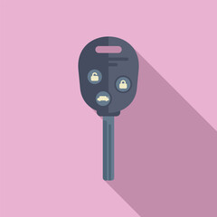 Car remote control key icon flat vector. Smart lock. Alarm security