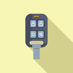 Smart vehicle key icon flat vector. Alarm access. Control secure