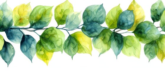 This green watercolor leaves seamless pattern makes a great backdrop for wallpaper or textiles