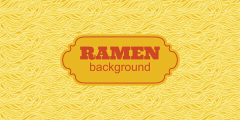 Asian ramen noodles background. Seamless pattern with Italian spaghetti pasta. Wavy texture with noodles. Vector illustration.