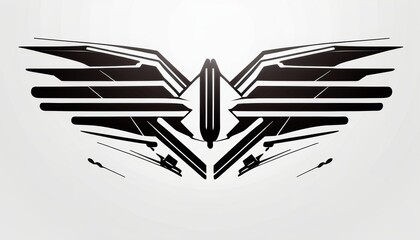 Sleek modern design of a futuristic kamikaze drone logo on a protective shield