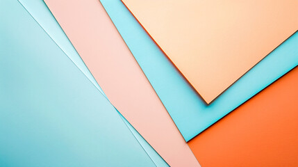 Abstract colored paper texture background. Minimal composition with geometric shapes and lines in...