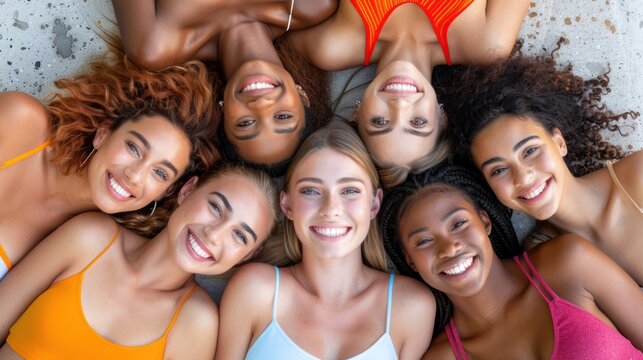 Sun-Kissed Beauties Relaxing on Sand