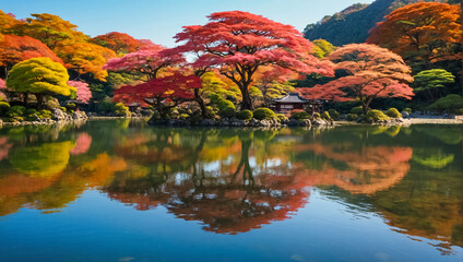 stunning pond in Japan