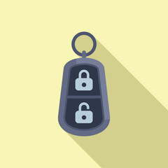 Alert smart key icon flat vector. Control vehicle. Auto smart entrance