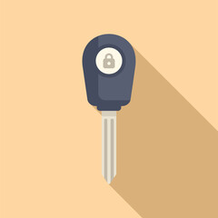 Smart auto key icon flat vector. Control security. Access safe chip