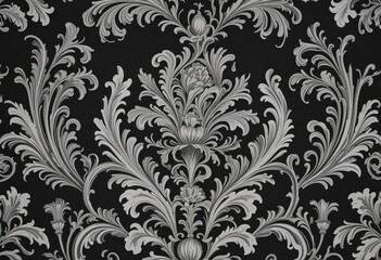 antique tapestry damask victorian baroque retro black old texture in bright colours  - obrazy, fototapety, plakaty