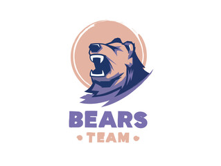 Angry Bear Logo Mascot Template Vector Icon Stock Vector, vector and illustration,