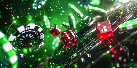 casino background with dice