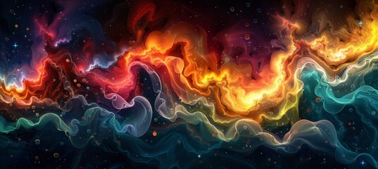 Psychedelic abstract wallpaper with swirling patterns and vibrant colors
