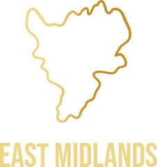East Midlands golden gradient map