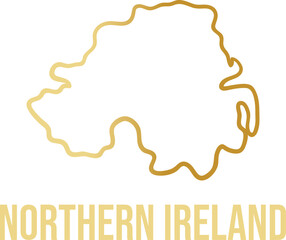 Northern Ireland simplified outline map. Isolated vector element