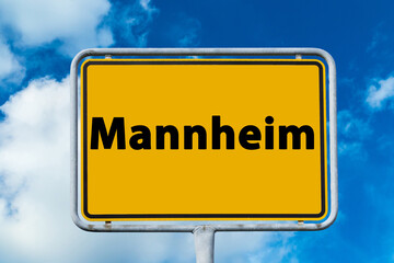 Ortsschild Mannheim - obrazy, fototapety, plakaty