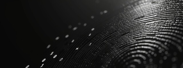 Fingerprint black and white background