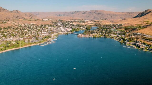 Lake Chelan Washington Drone Timelapse of Boats