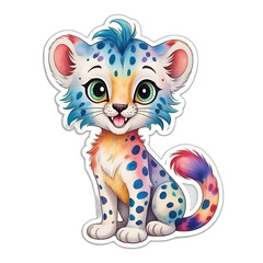 Cute little guepard sticker. Feline, cat. No background.