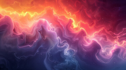 Abstract neon wave pattern with a cosmic feel