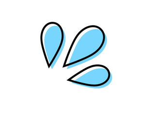 フラット水しぶき版ズレアイコンA：青