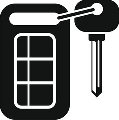 Car remote control key icon simple vector. Smart security. Safe chip