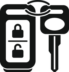 Smart key access icon simple vector. Chip emblem. Start alarm system