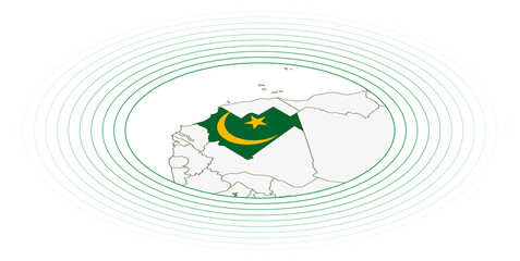 Mauritania oval map.
