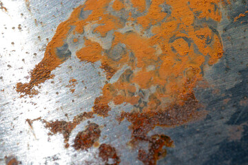 Rusted steel surface texture, close up.