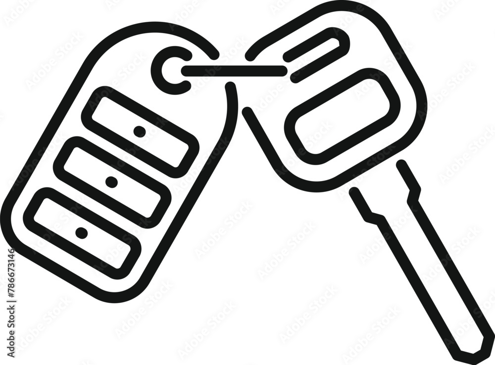 Poster alarm auto system icon outline vector. smart key. security control access