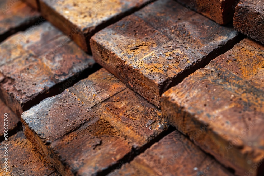 Aufkleber A pile of bricks stacked on top of each other. Suitable for construction and building concepts