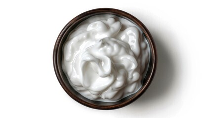 Fresh yogurt in a bowl, suitable for food and health concepts
