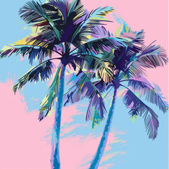 abstract palm trees