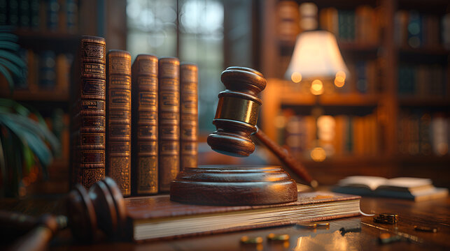Labor Law Lawyer Legal Business Internet Technology,Gavel on wooden table in a law library,
wooden gavel in court on a wooden stand stock photo 