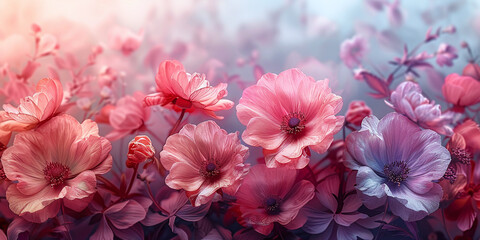 Dreamscape of Blossoms: A Journey through Pastel Skies and Petals