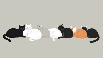 black and white cats