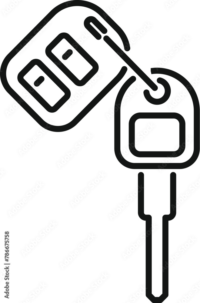 Poster smart key remote control icon outline vector. object electronic device. access start