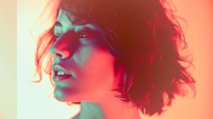 Fototapeta premium Risograph Duotone Photo Effect Mockup