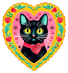 PNG Black cat illustration printable sticker pattern animal mammal