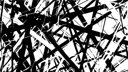 Random chaotic lines abstract geometric background. Irregular artwork and striped tangle. Unusual weird wallpaper and asymmetric effect vector illustration