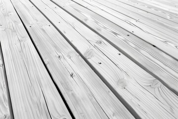 A black and white photo of a wooden deck. Suitable for various design projects