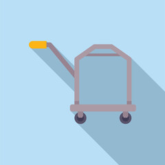 Handle luggage trolley icon flat vector. Design security. Perfect voyage
