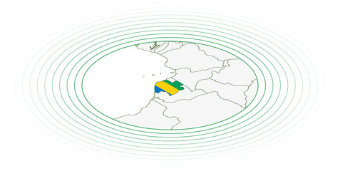 Gabon oval map.