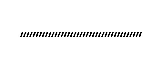 Slash line. Border with diagonal lines. Angle of tilt stripes. Black pattern of footer. Diagonal parallel lines divider strip. Tilt strip geometric abstract border. Slash divider. Vector illustration