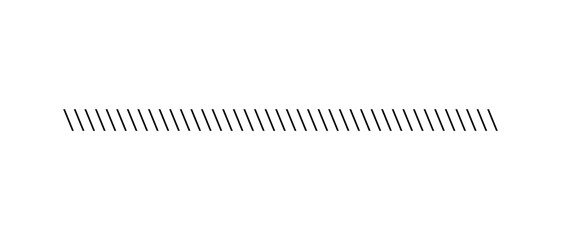 Slash line. Border with diagonal lines. Angle of tilt stripes. Black pattern of footer. Diagonal parallel lines divider strip. Tilt strip geometric abstract border. Slash divider. Vector illustration