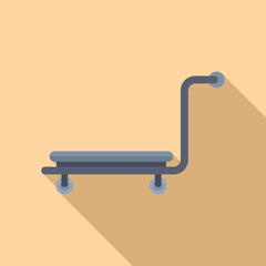 Tour delivery trolley icon flat vector. Help carrying. Metal object trip